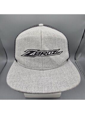 Zbroz Racing Embroidered Logo Gray and Black Flat Brim Snapback Hat *Damaged